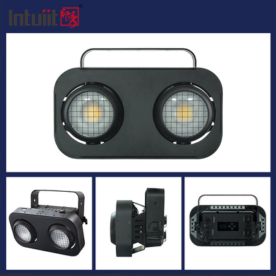 Dmx512 स्ट्रोब एम्बर वार्म व्हाइट 2x90W 2 आंखें एलईडी ऑडियंस ब्लाइंडर लाइट एलईडी कोब ब्लाइंडर