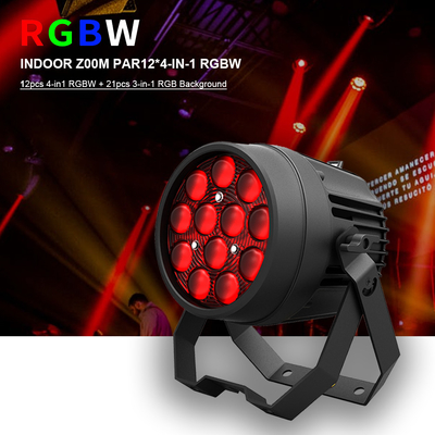 एलईडी पार रोशनी 12x10W आरजीबीडब्ल्यू ध्वनि सक्रिय DMX512 नियंत्रण एलईडी ज़ूम पार प्रकाश