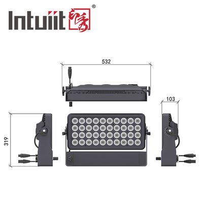 400W IP65 RGBW 4IN1 LED फ्लड लाइट सिटी कलर वॉल वॉशिंग लाइट DMX512 कंट्रोल के साथ
