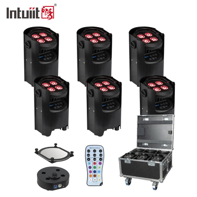 IP54 मिनी अपलाइट्स 4X12W बैटरी स्पॉटलाइट 4 एलईडी वायरलेस डीएमएक्स और आईआर रिमोट अपलाइट्स डिस्को क्लब पार्टी स्टेज अपलाइट