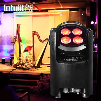 IP54 मिनी अपलाइट्स 4X12W बैटरी स्पॉटलाइट 4 एलईडी वायरलेस डीएमएक्स और आईआर रिमोट अपलाइट्स डिस्को क्लब पार्टी स्टेज अपलाइट