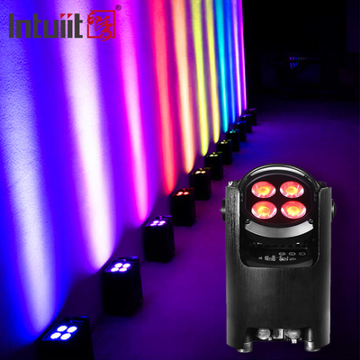 IP54 मिनी अपलाइट्स 4X12W बैटरी स्पॉटलाइट 4 एलईडी वायरलेस डीएमएक्स और आईआर रिमोट अपलाइट्स डिस्को क्लब पार्टी स्टेज अपलाइट