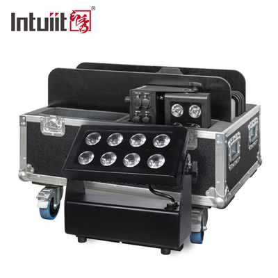 IP65 वाटरप्रूफ 8x10w वायरलेस बैटरी संचालित PAR अपलाइट डीएमएक्स स्टेज एलईडी वॉल वाशर लाइट