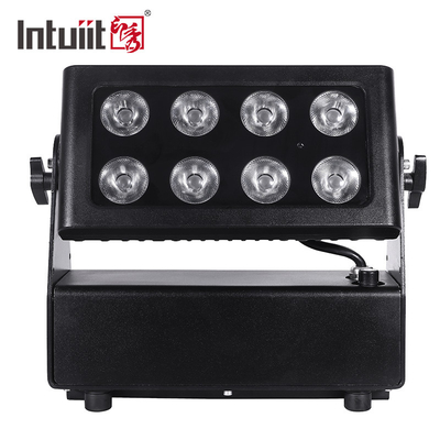 IP65 वाटरप्रूफ 8x10w वायरलेस बैटरी संचालित PAR अपलाइट डीएमएक्स स्टेज एलईडी वॉल वाशर लाइट