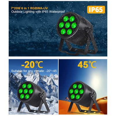 स्टेज लाइट एलईडी Par RGBWA यूवी 6IN1 7x20w IP65 वाटरप्रूफ Dmx एलईडी Par
