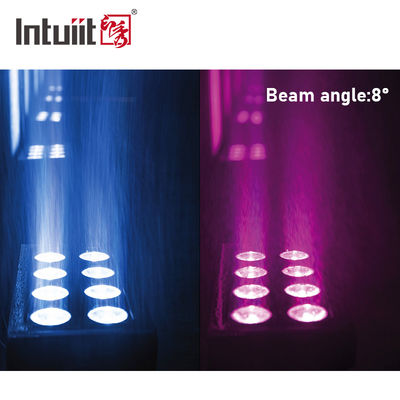 IP65 बैटरी लाइट एलईडी मूविंग हेड लाइट हाई पावर स्टेज लाइट्स 8x15W Dmx512 कंट्रोल