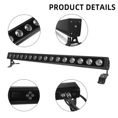 16*5W एलईडी वॉल वाशर लाइट Rgb Dmx IP65 एल्यूमीनियम आवास आउटडोर वाटरप्रूफ वॉल वाशिंग लाइटिंग DMX512 आउटडोर बिल्डिंग लाइटिंग