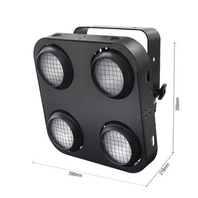 IP65 2in1 एम्बर & वार्म व्हाइट वाटरप्रूफ कोब स्टेज ब्लाइंडर लाइट 4x90W 4Eyes ऑडियंस Dmx512 एलईडी कोब ब्लाइंडर लाइट
