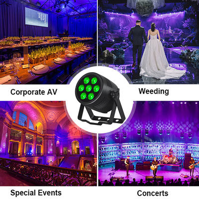 7x20w IP65 DMX512 स्टेज बार पार्टी लाइट्स Rgbwa-uv 6in1 Led Par Can Light Dj डिस्को पार्टी