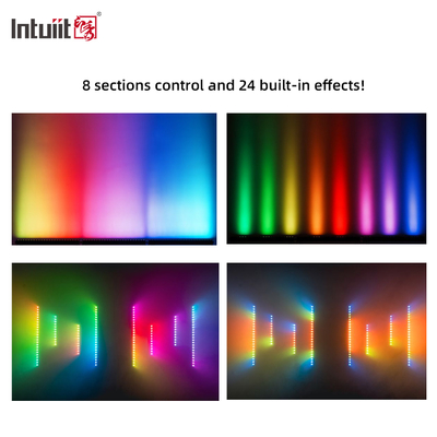 वॉश लाइट IP20 DMX512 एडवांस्ड स्मार्ट म्यूजिक सॉल्यूशन 24*2W RGBW LED लाइट्स लीनियर बार वॉल वॉशर