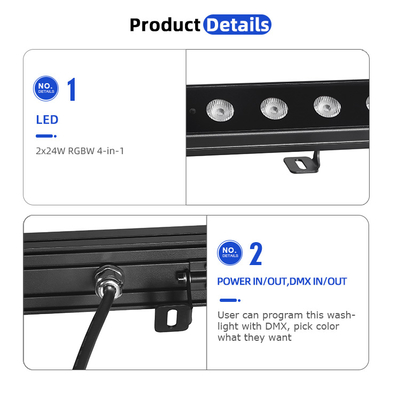 24*2W एलईडी वॉल वाशर लाइट Ip65 एलईडी वॉल वाशर लाइट