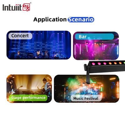 ध्वनि नियंत्रण 24pcs*2w DMX512 RGBW 4in1 पिक्सेल रैखिक बार एलईडी वॉल वॉशर लाइट प्रोफेशनल लाइटिंग