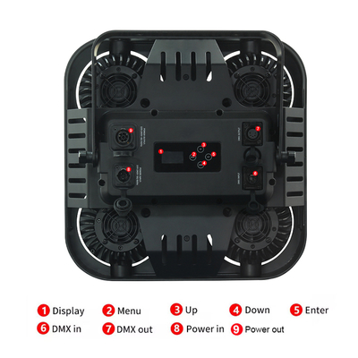 वाटरप्रूफ DMX 4*90w चार 4 आई IP65 नाइट क्लब लाइट्स आउटडोर ब्लाइंडर्स इवेंट लाइट COB लाइट