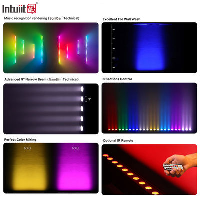 IP65 RGB 24*2W 1M एलईडी वॉल वॉशर साउंड कंट्रोल DMX RGBW रिमोट कंट्रोलर के साथ शादी की पार्टी के लिए लाइटिंग बार