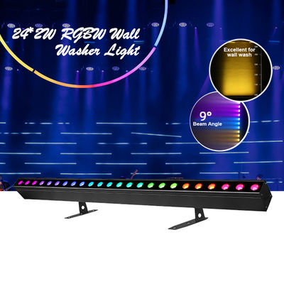 वॉश लाइट IP20 DMX512 एडवांस्ड स्मार्ट म्यूजिक सॉल्यूशन 24*2W RGBW LED लाइट्स लीनियर बार वॉल वॉशर