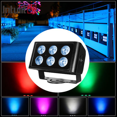 आउटडोर 6x5W RGBW 4in1 LED फ्लड लाइट IP65 वॉटरप्रूफ DMX512 बिल्डिंग गार्डन के लिए आर्किटेक्चरल वॉश लाइट वॉल वॉशर
