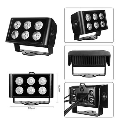 आउटडोर 6x5W RGBW 4in1 LED फ्लड लाइट IP65 वॉटरप्रूफ DMX512 बिल्डिंग गार्डन के लिए आर्किटेक्चरल वॉश लाइट वॉल वॉशर