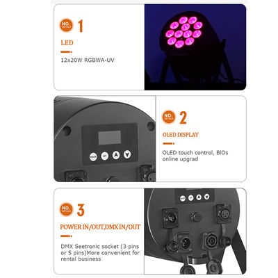 12x20w RGBWA UV 6in1 IP65 Waterproof Outdoor DMX LED Par Light