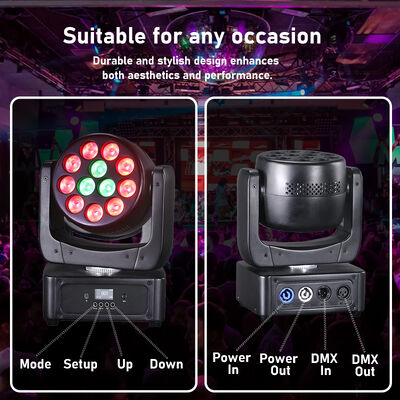 Mini Moving Head Light 112*8W RGBW 4 in 1 LED Beam Wash Effect Stage Lighting Spotlight for DJ KTV Home Party