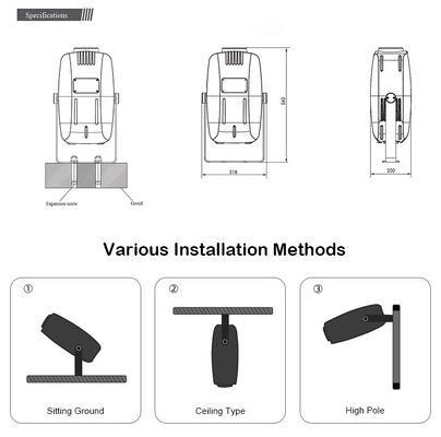 पेशेवर 400W IP65 जलरोधक आउटडोर परिदृश्य वास्तुकला एलईडी जल तरंग प्रभाव प्रकाश