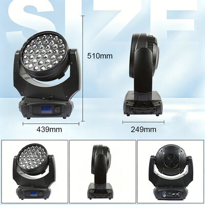 पेशेवर 37x10W आरजीबीडब्ल्यू 4in1 एलईडी ज़ूम वॉश मूविंग हेड लाइट DMX512 स्टेज लाइटिंग डीजे के लिए डिस्को इवेंट वेडिंग पार्टी शो