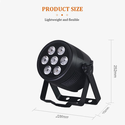 IP65 वाटरप्रूफ एल्यूमीनियम एलईडी पार लाइट 7x20W RGBWA यूवी 6in1 DMX512 आउटडोर इवेंट शादी शो के लिए पेशेवर स्टेज अपलाइट