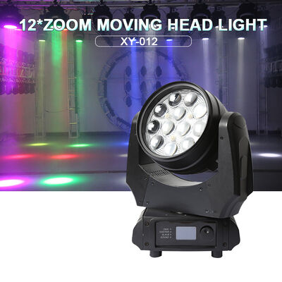 हॉट सेल एलईडी मूविंग हेड वॉश लाइट 12x10W RGBW 4in1 DMX512 वेडिंग पार्टी KTV के लिए प्रोफेशनल स्टेज डाइंग लैंप