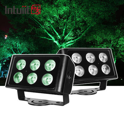 आउटडोर 6x5W RGBW 4in1 LED फ्लड लाइट IP65 वॉटरप्रूफ DMX512 बिल्डिंग गार्डन के लिए आर्किटेक्चरल वॉश लाइट वॉल वॉशर