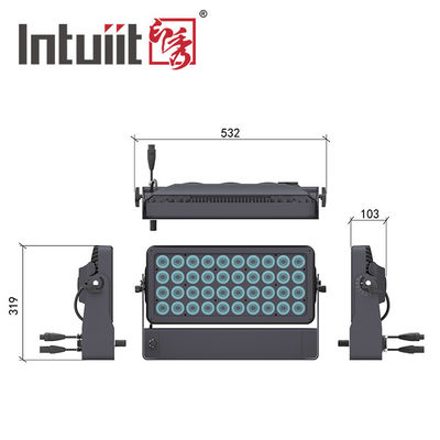 400W आउटडोर IP65 वाटरप्रूफ सिटी कलर 40x10W RGBW 4in1 एलईडी वॉल वॉश लाइट