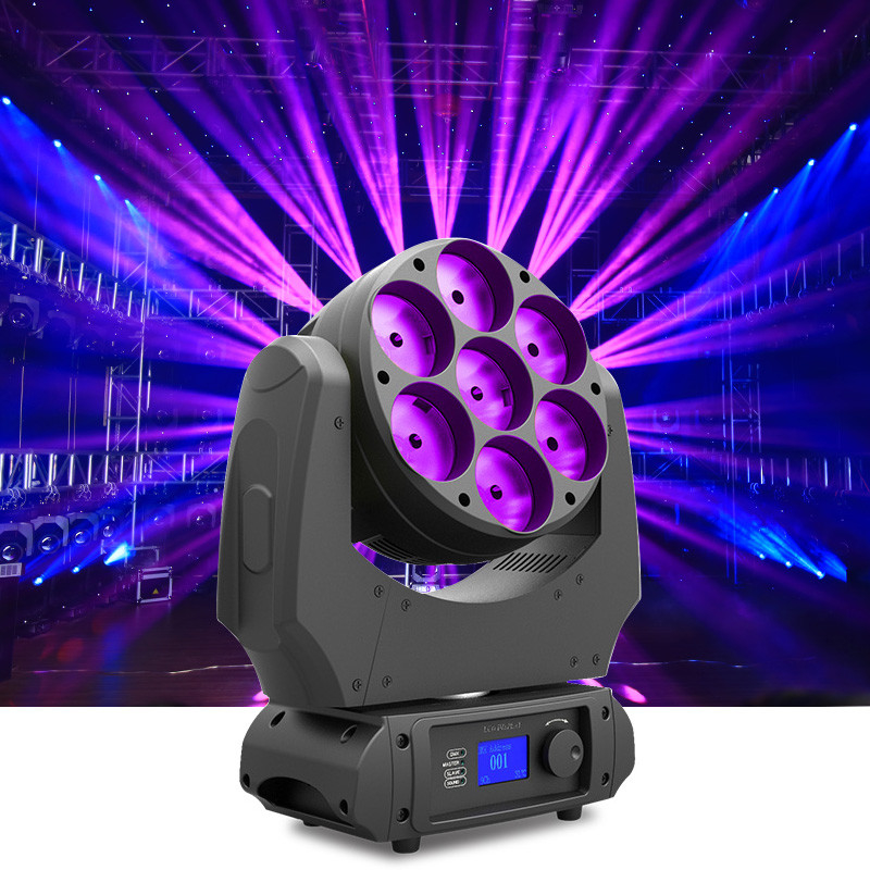 IP65 LED स्टेज लाइट 7x 40W 4 इन 1 RGBW 4.5 डिग्री मूविंग हेड लाइट