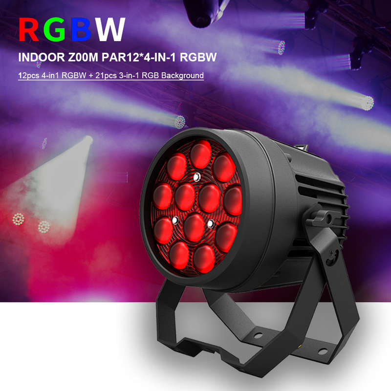 12x10W शक्तिशाली डिस्को लाइट्स DMX 512 ध्वनि सक्रिय एलईडी Par कैन मंच रोशनी