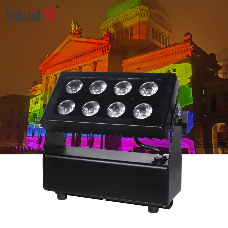 थीम पार्क के लिए IP65 8x15w 4in1 एलईडी शहर रंग आउटडोर वॉशर बैटरी बाढ़ प्रकाश