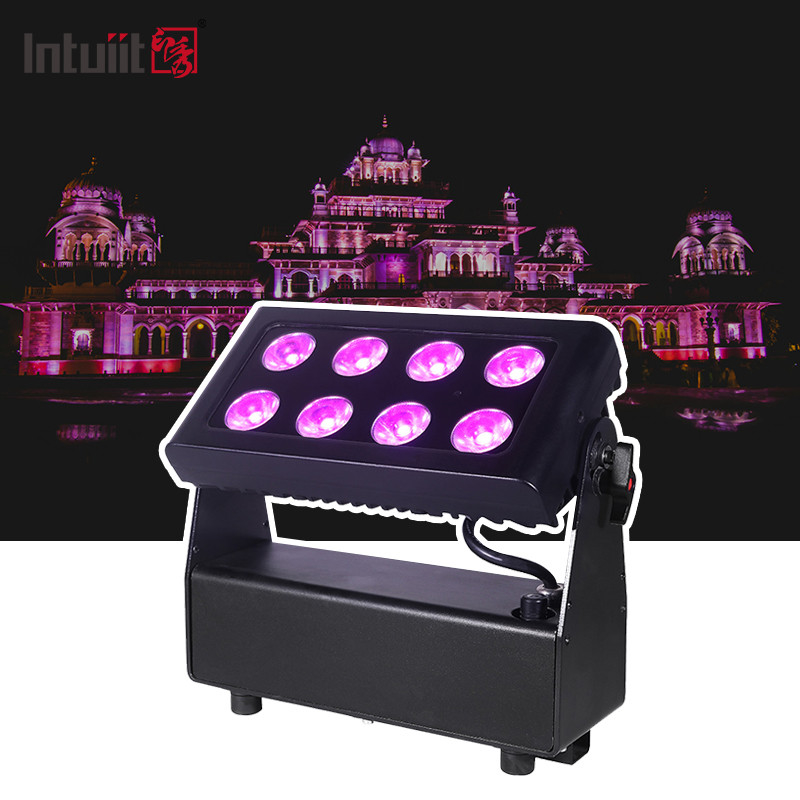 IP65 8x15w RGBW 4in1 एलईडी बाढ़ शहर रंग वाशर प्रकाश आउटडोर भवन के लिए