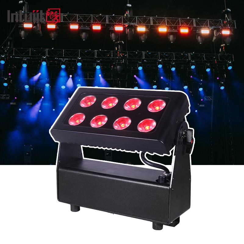 8x15w RGBW DMX512 IP65 जलरोधक डीजे शादी का मंच शहर रंग दीवार वॉशर आउटडोर बाढ़ एलईडी धुलाई प्रकाश