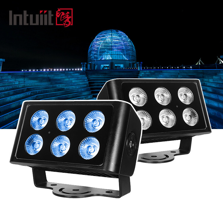 DMX512 6x5W RGBW 4in1 IP65 वाटरप्रूफ डीजे वेडिंग स्टेज सिटी वॉल वॉशर आउटडोर एलईडी वॉश फ्लड लाइट