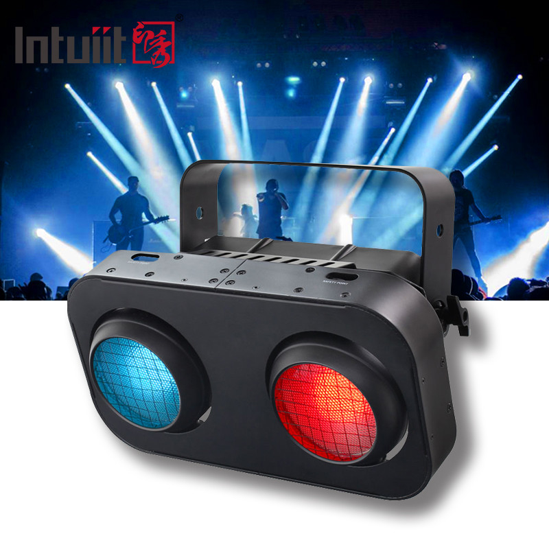 Dmx512 स्ट्रोब एम्बर वार्म व्हाइट 2x90W 2 आंखें एलईडी ऑडियंस ब्लाइंडर लाइट एलईडी कोब ब्लाइंडर