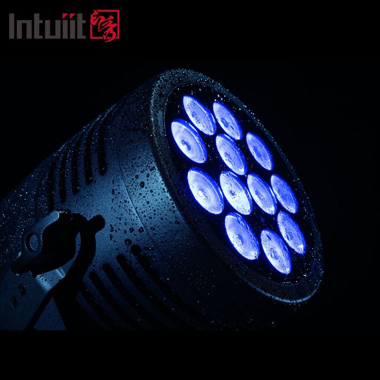 IP65 वाटरप्रूफ आउटडोर डीजे स्टेज लाइट्स 12x20W आरजीबीडब्ल्यूए यूवी 6in1 एल्यूमीनियम एलईडी पैरा शोर रहित डिस्को वाश प्रभाव DMX512 के साथ