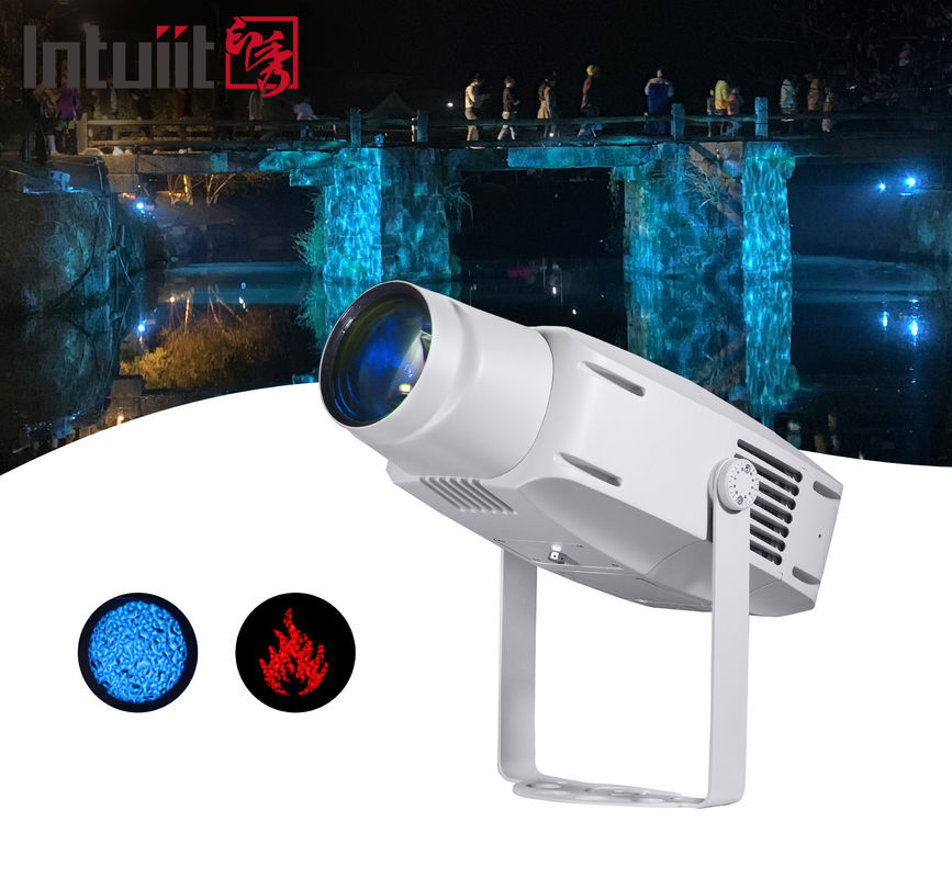 400W वाटरप्रूफ IP65 एलईडी GOBO प्रोजेक्टर आउटडोर बिल्डिंग प्रोजेक्शन लाइट चार रंग स्विचिंग वाटर इफेक्ट प्रोजेक्शन लाइट