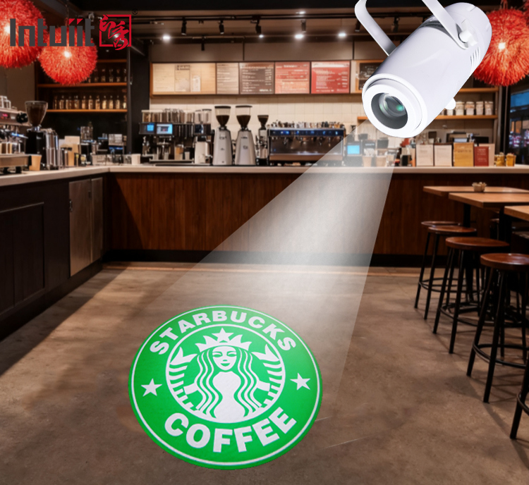 मुफ़्त कस्टम लोगो गोबो प्रोजेक्टर विज्ञापन लाइट्स 40W एलईडी साइन वॉल प्रोजेक्शन लैंप IP20