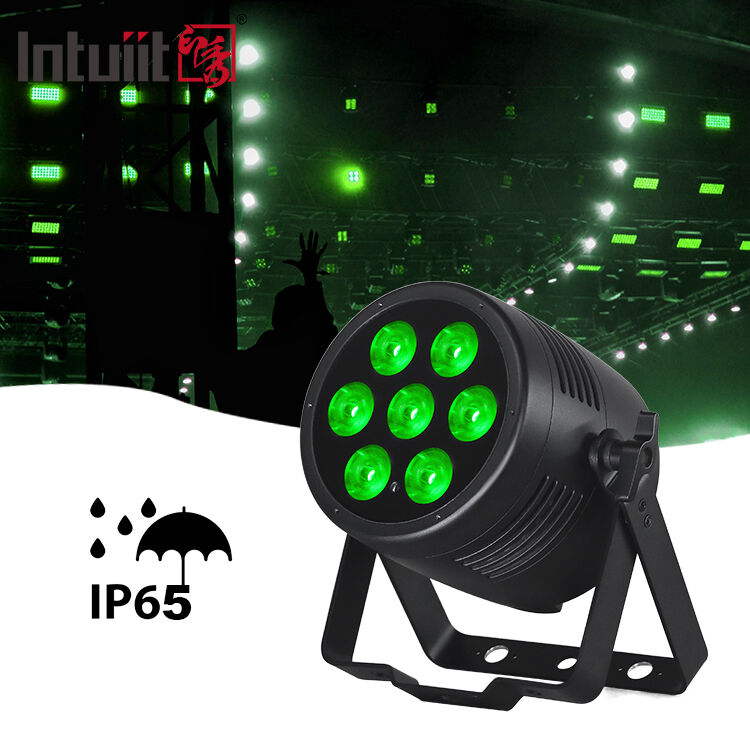 IP65 वाटरप्रूफ प्रोफेशनल स्टेज डीजे डिस्को लाइट्स 7*20W RGBWA UV 6in1 LED पार लाइट्स DMX512 कंट्रोल के साथ