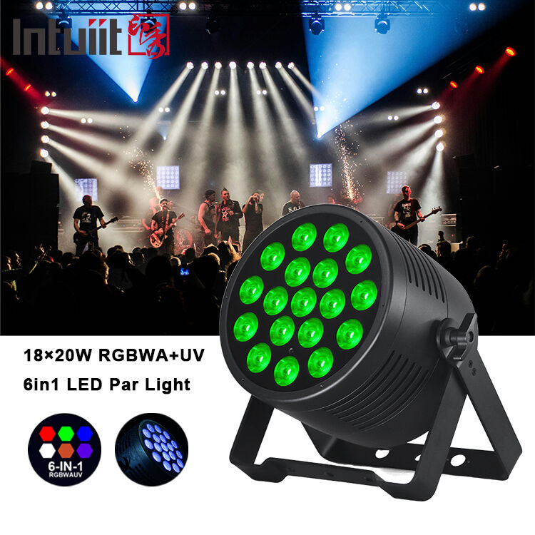 आउटडोर स्टेज लाइट IP65 वाटरप्रूफ 18x20W एलईडी Par RGBWA+UV 6 in 1 DMX512 वाश लाइट फॉर वेडिंग पार्टी डिस्को इवेंट बिल्डिंग फेसडेड
