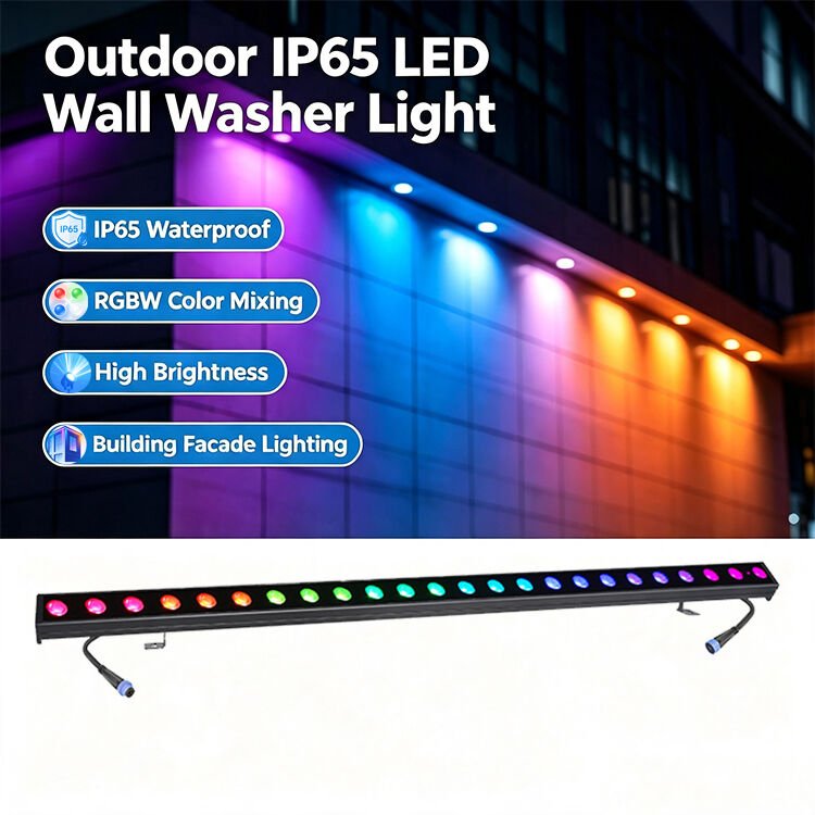 2x24W RGBW 4-इन-1 IP65 आउटडोर एलईडी रैखिक वॉल वाशर ️ DMX512 वाटरप्रूफ वाश लाइट बिल्डिंग, ब्रिज और लैंडस्केप के लिए