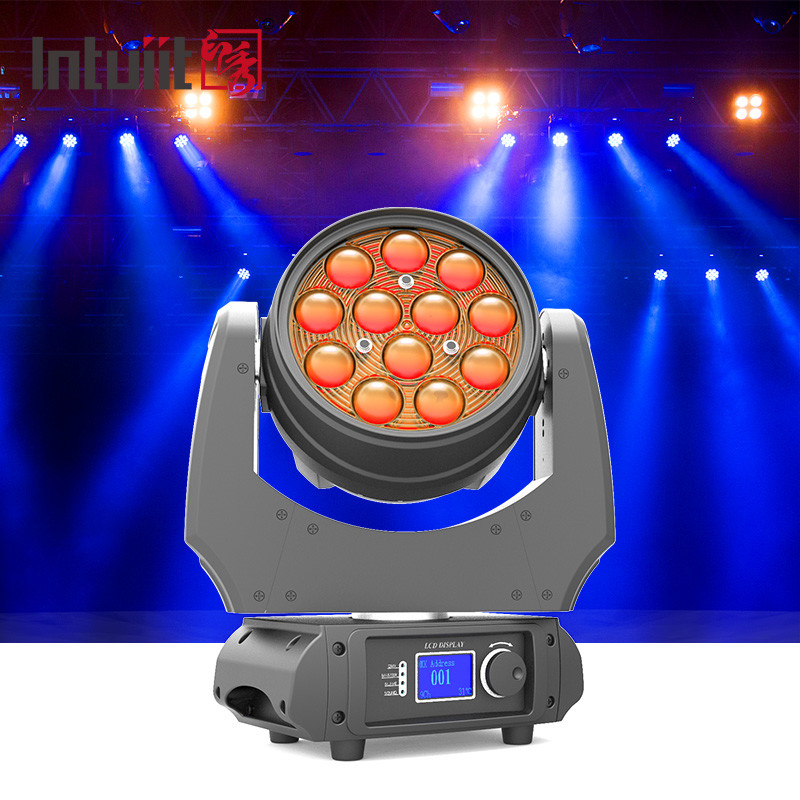RGBW 4 - इन - 1 ज़ूम 5-60 डिग्री LED बीम मूविंग हेड लाइट वाइड एंगल 12x10W