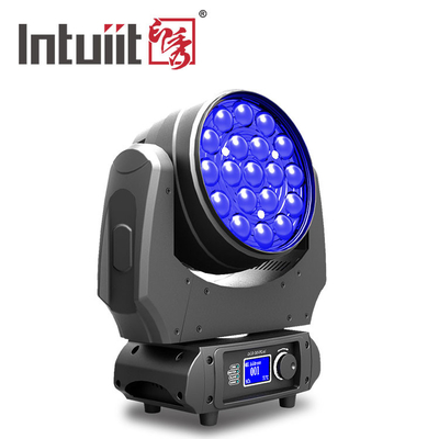DMX512 ज़ूम मूविंग हेड लाइट वाइड एंगल 19 * 10W RGBW 4 इन 1 बीम वॉश मूविंग हेड