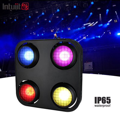 IP65 2in1 एम्बर & वार्म व्हाइट वाटरप्रूफ कोब स्टेज ब्लाइंडर लाइट 4x90W 4Eyes ऑडियंस Dmx512 एलईडी कोब ब्लाइंडर लाइट