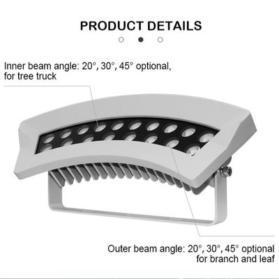आउटडोर पेड़ प्रकाश व्यवस्था के लिए रंग बदलने की सुविधा के साथ 36W एलईडी बाढ़ प्रकाश IP65 एल्यूमीनियम दीपक शरीर एसी बिजली की आपूर्ति
