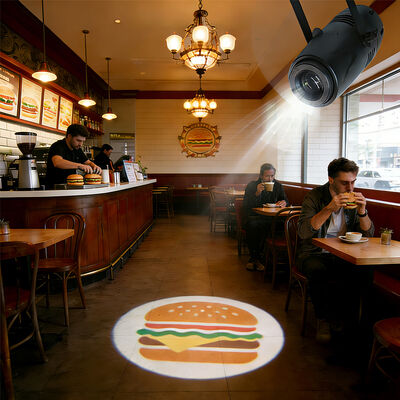 गोबो प्रोजेक्टर लोगो डिज़ाइन एलईडी 40W विज्ञापन लाइट